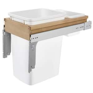 White Single Pull Out Top Mount Trash Can 35 Qt
