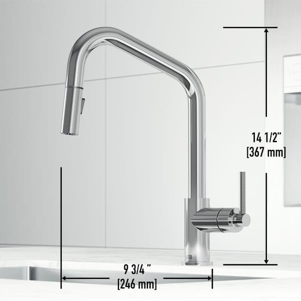 VIGO Utopia 14 in. H Single Handle Pull-Down Sprayer Kitchen