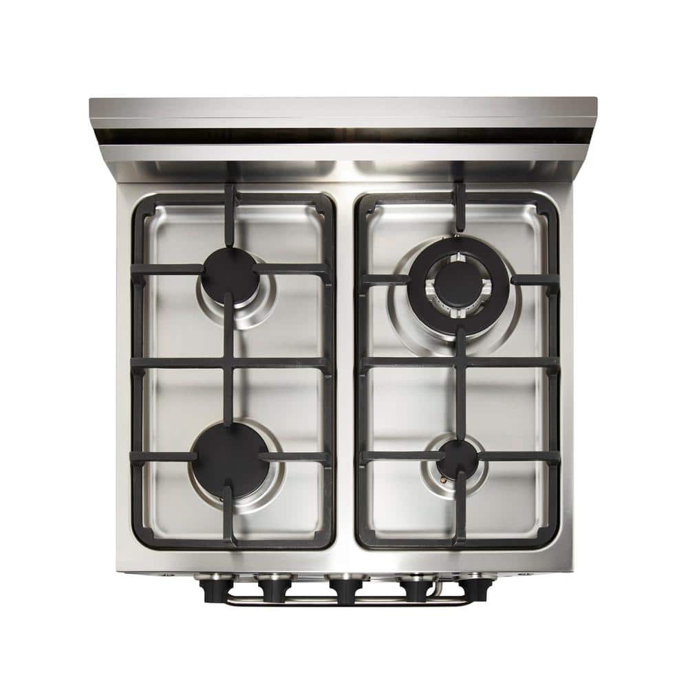 Sleek Modern 24" Black Freestanding Gas Convection Range