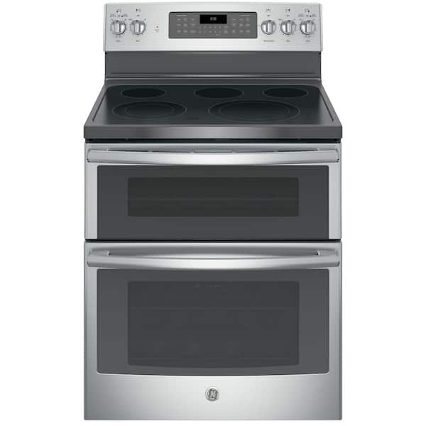 GE 6.6 cu. ft. Double Oven Electric Range with Self-Cleaning and Convection Lower Oven in Stainless Steel