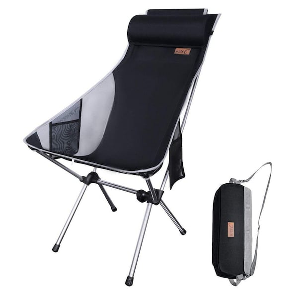 backpack compact travel chare SHALLWE Lightweight Highback Camping Chairs, All Aluminum Frame Portable Folding Camp Chair, for Backpacking, Hiking, Beach, Sports (Black) : Sports & Outdoors backpack straps for hands Camping Chairs, High Back Folding