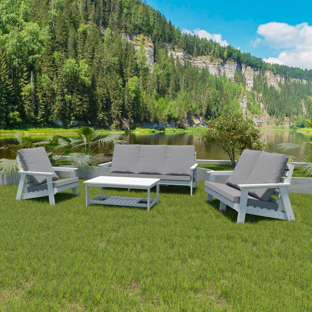White Plastic Outdoor Couch with Gray Cushions price history on PriceWatchPro