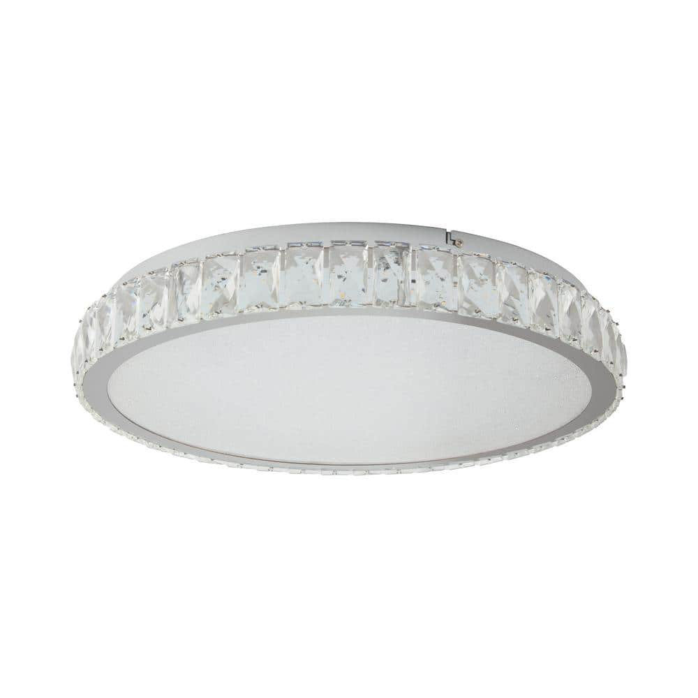 19.7 in. Crystal Integrated LED Ceiling Light Flush Mount, Dimmable Modern 