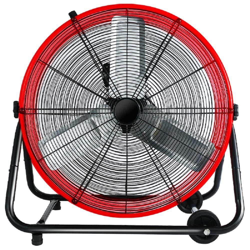 Industrial Fan 24 in. 3-SpeedDrum Fan-360 Tilt, Heavy-Duty Drum, 8800 CFM, Red price history on PriceWatchPro