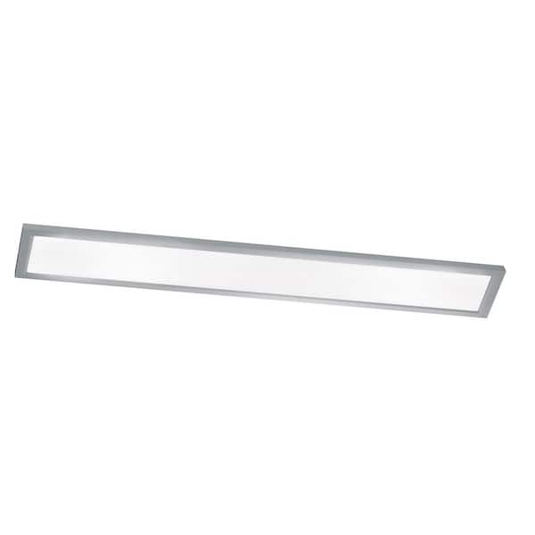 Lugano 48 in. 1-Light Satin Nickel Outdoor Integrated LED Flush Mount