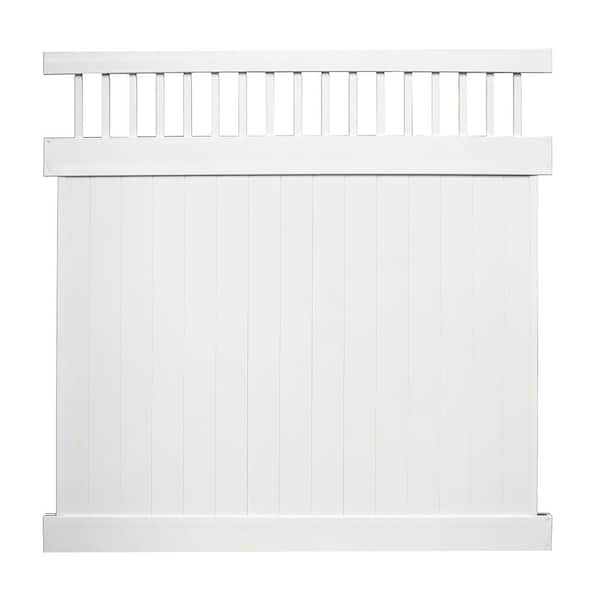 Weatherables Calgary 7 ft. H x 8 ft. W White Vinyl Privacy Fence Panel Kit