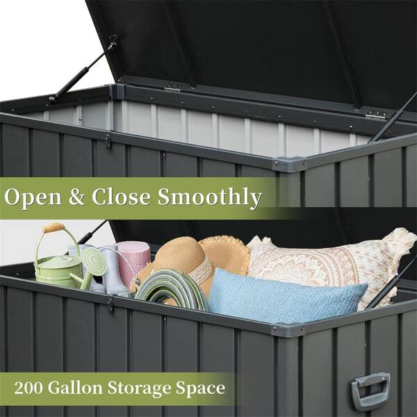 Unbranded - 150 Gal. Outdoor Gray Storage Steel Waterproof Deck Box