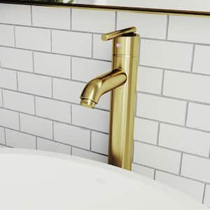 Seville Single Handle Single-Hole Bathroom Vessel Faucet in Matte Brushed Gold