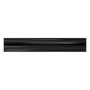 Grandis 2 in. x 12 in. Black Marble Polished Chair Rail Tile Trim (1.667 sq. ft./case) (10-pack)