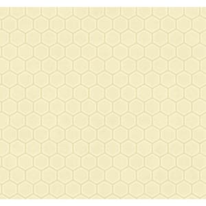 Curie Honeycomb Gold and Off-White Paper Strippable Roll (Covers 60.75 sq. ft.)