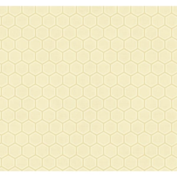 Seabrook Designs Curie Honeycomb Gold and Off-White Paper Strippable Roll (Covers 60.75 sq. ft.)