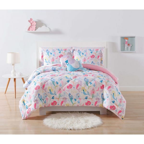 pink and grey kids bedding