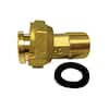 JONES STEPHENS 3/4 in. NPT Brass Water Meter Coupling Complete with Gasket, 2-1/2 in. L with 1 in. NPSM M20-075