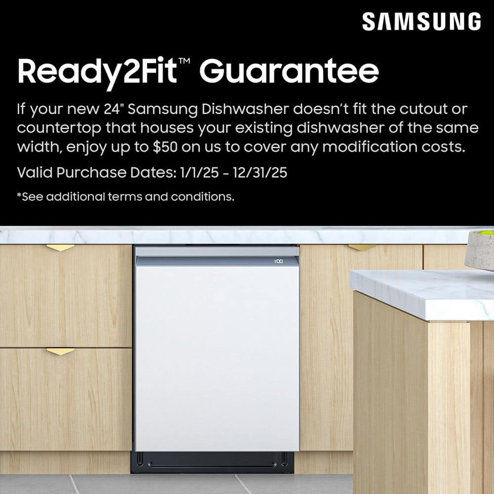 24" Stainless Steel Built-In Top Control Dishwasher with Adjustable Rack