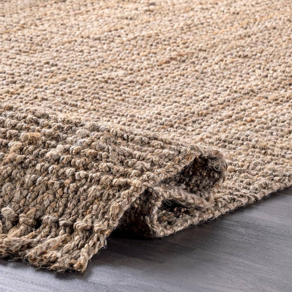 Handmade Tan Natural Jute Runner Rug, 2' 6" x 6'