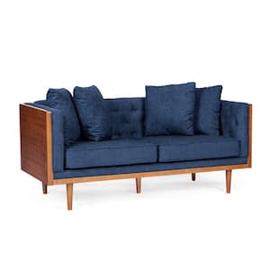 Beeson 2-Seat 69.25" Width Navy Blue Fabric Loveseat