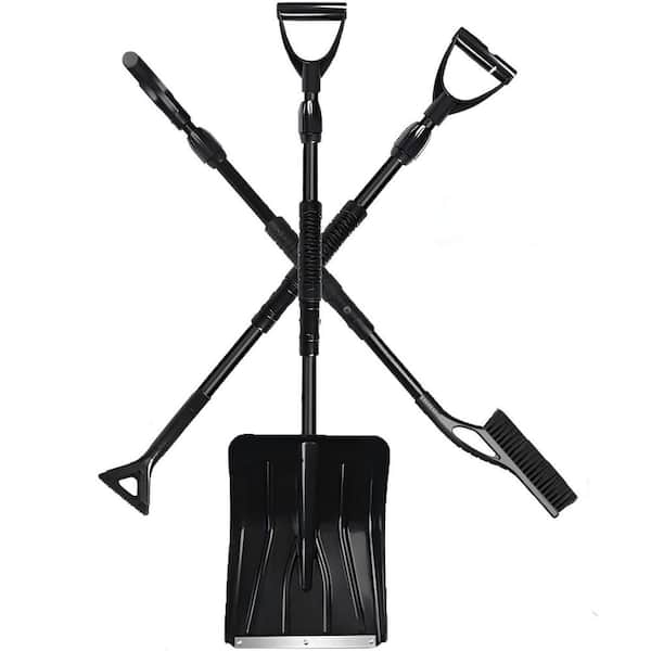 39.37 in. Aluminum Handle, Versatile Adjustable Aluminum Garden Shovel for the Home Black