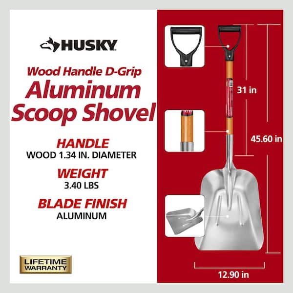 2-Piece Wood Handle Garden Tool Set (Ice Scraper and Aluminum Shovel)