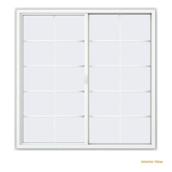 JELD-WEN 59.5 in. x 59.5 in. V-4500 Series White Vinyl Right
