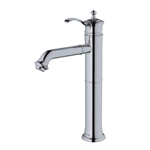Vineyard Single Handle Single Hole Vessel Bathroom Faucet with Matching Pop-Up Drain in Chrome