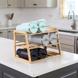 3-Tier Bamboo Water Bottle Organizer for Cabinet or Pantry