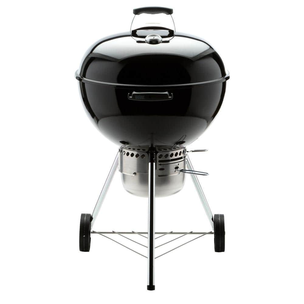 Tilskynde storm radius Weber 22 in. Original Kettle Premium Charcoal Grill in Black with Built-In  Thermometer 14401001 - The Home Depot