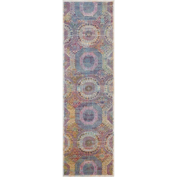 Nourison Global Vintage Multicolor 2 ft. x 6 ft. Moroccan Bohemian Kitchen Runner Area Rug
