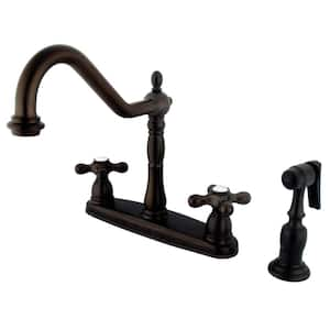 Heritage 2-Handle Standard Kitchen Faucet with Side Sprayer in Oil Rubbed Bronze