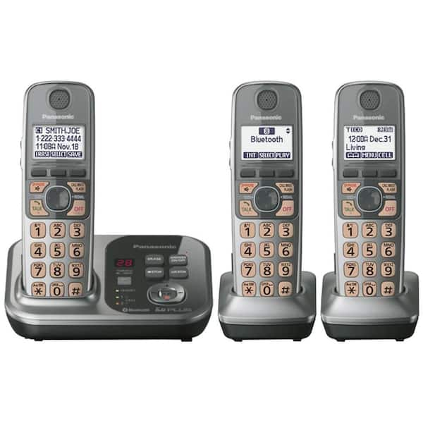 Panasonic DECT 6.0+ Cordless Phone with Digital Answering System and 3 Handsets-DISCONTINUED