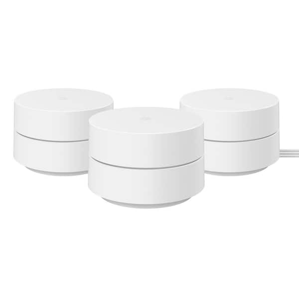 prøve Nord Vest klodset Google WiFi - Mesh Router AC1200 - Powered Adapter - White - (3-Pack)  GA02434-US - The Home Depot