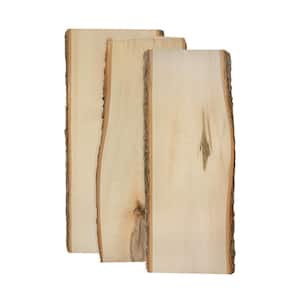 1 in. x 9.5 in. x 23 in. Rustic Basswood Live Edge Plank Project Panel (3-pack)