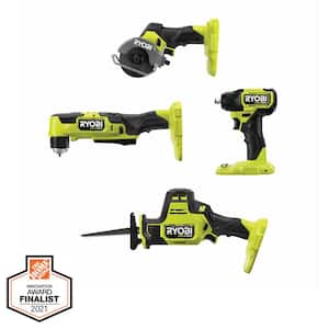 ONE+ HP 18V Brushless Cordless Compact 3/8 Right Angle Drill, One-Handed Recip Saw, 3/8 Impact Wrench, & Cut-Off Tool