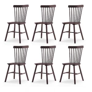 Windsor Espresso Solid Wood Dining Chairs for Kitchen and Dining Room Set of 6