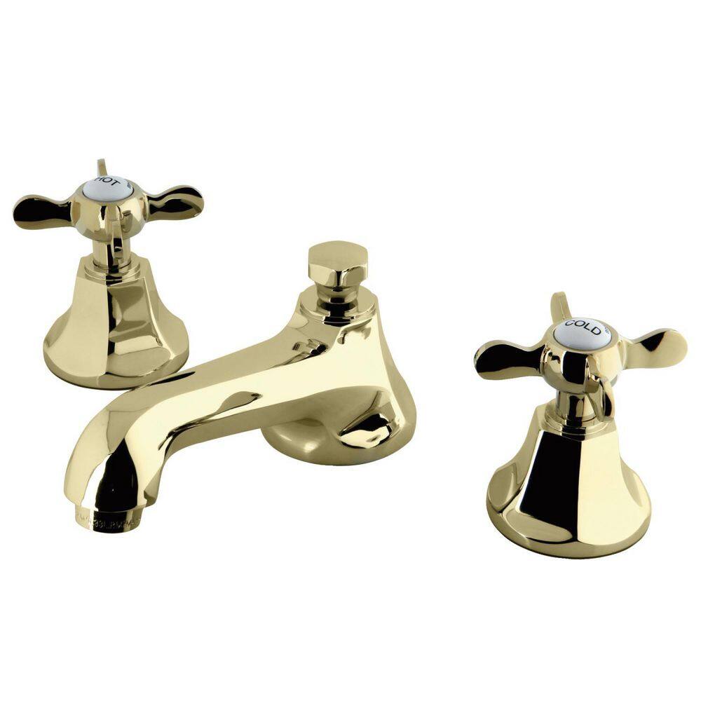 Essex 8" Polished Brass Traditional Widespread Bathroom Faucet