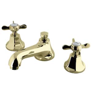 Essex 2-Handle 8 in. Widespread Bathroom Faucets with Brass Pop-Up in Polished Brass