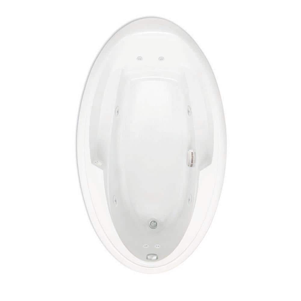 Ariel III 72in. Oval Drop-in Whirlpool Bathtub Acrylic Reversible Drain wit