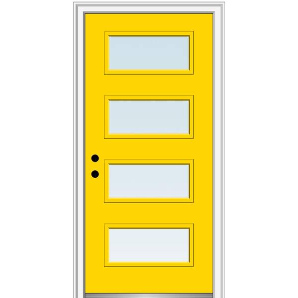 MMI Door 36 in. x 80 in. Celeste Low-E Glass Right-Hand Inswing 4-Lite Clear Painted Steel Prehung Front Door