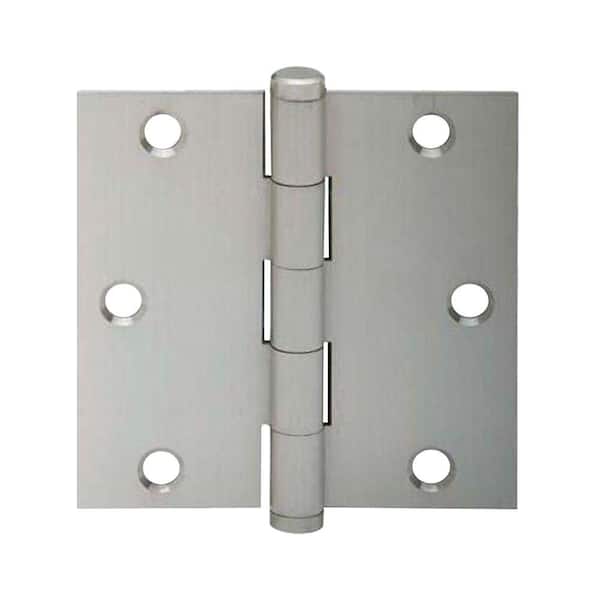 Schlage 3.5 in. Satin Nickel Square Hinges (3-Pack)