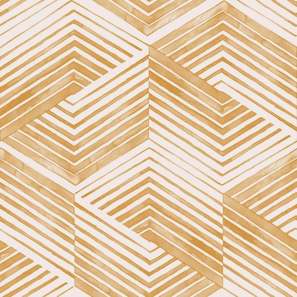 Nicole Miller Geo Movement Turmeric Peel and Stick Wallpaper