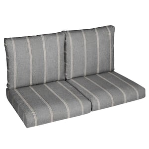 Sorra Home 22.5 in. x 22.5 in. x 5 in. (4-Piece) Deep Seating Outdoor Loveseat Cushion in Sunbrella Lengthen Stone