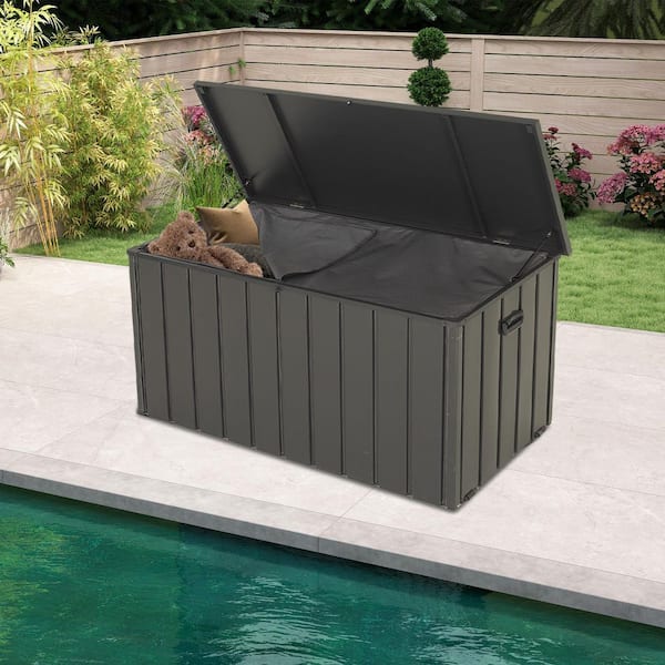 domi outdoor living 120 Gallon Outdoor Steel Deck Box with Lock