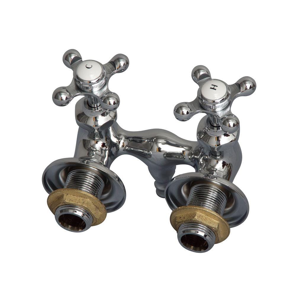 Polished Nickel Wall Mounted 2-Handle Tub Faucet