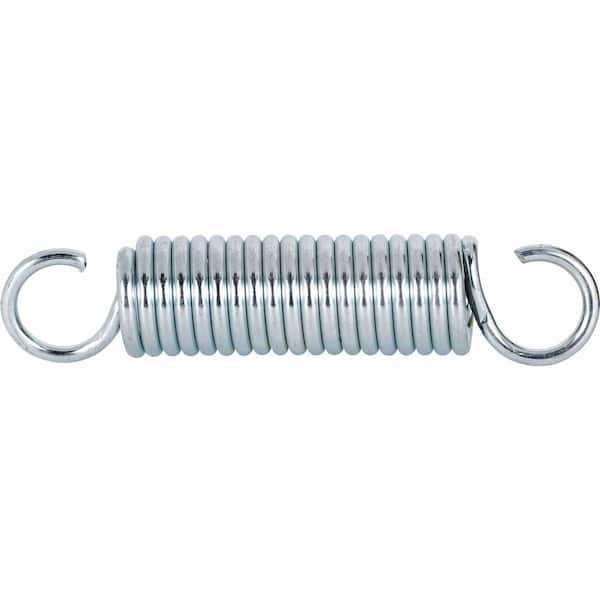Everbilt Extension Spring, Spring Steel Const, Nickel-Plated Finish, .120 GA x 13/16 in. x 4 in., Single Loop Open, (2-Pack)