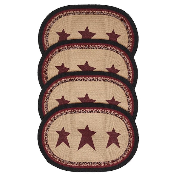 Connell 19 in. x 13 in. Multi Stencil Star Cotton Polyester Blend Placemat Set of 4