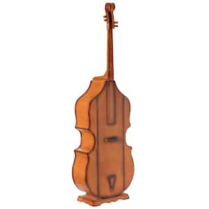 Brown 6.5 Feet Tall Violin, 3 Shelf Large Violin Shaped Cabinet With Door