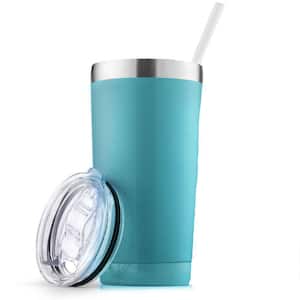 20 Oz. Stainless Steel Insulated Tumbler With Lid and Straw - Blue Shimmer