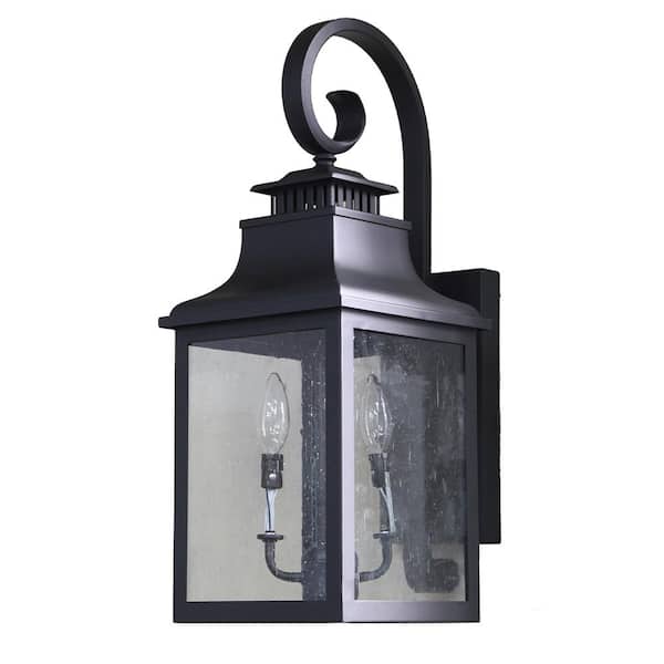 Unbranded Zoey Black Dusk to Dawn Outdoor Hardwired Lantern Sconce