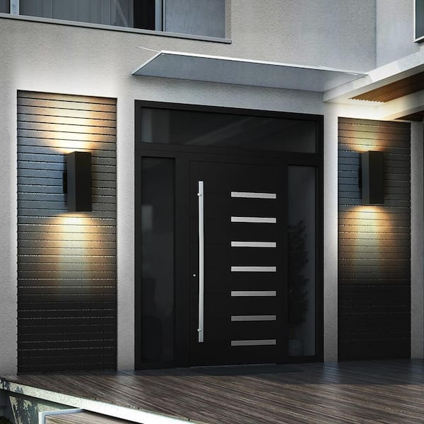 2-Pack Outdoor Wall Sconce, Black Wall Mount Coach Light Fixture for Porch, Patio, Garage, GU10, No Bulbs Included