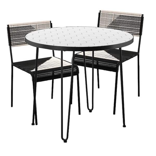 Watkindale Round Ceramic Bar Height Outdoor Dining Set (3-Pieces)