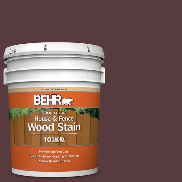 BEHR 5 gal. #SC-106 Bordeaux Solid Color House and Fence Exterior Wood Stain
